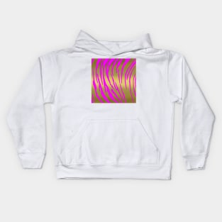 Gold Tiger Stripes Pink Kids Hoodie